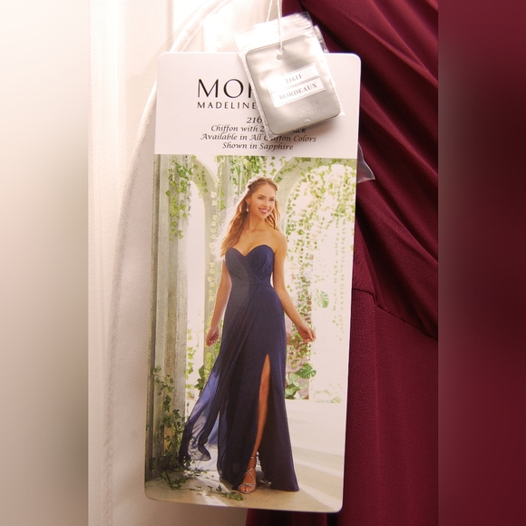 Mori Lee Bridesmaid Dress | Style 21611 | Bordeaux - Picture 4 of 14